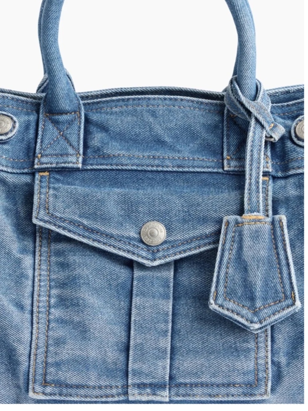 GAP Five Pocket Medium Size Denim Satchel Bag-NWT-Medium Wash - Picture 8 of 11